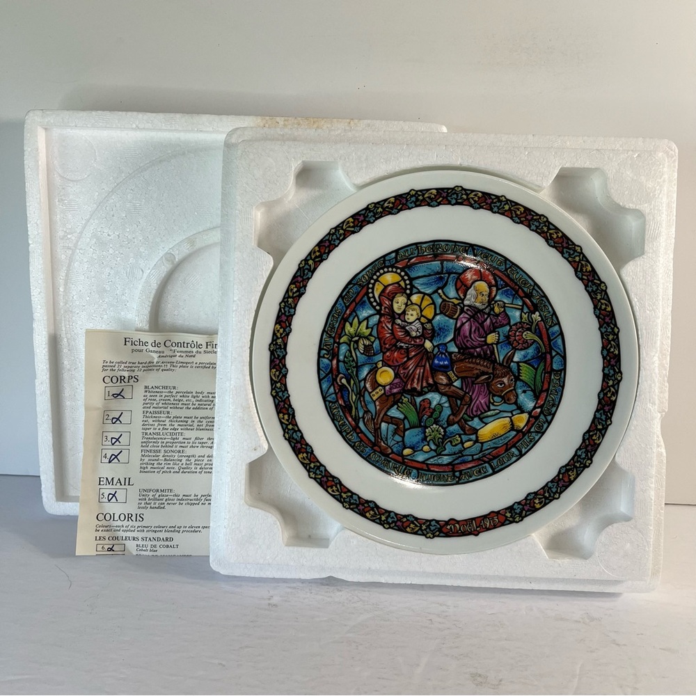 Vintage Limoges Collector Plate The Flight From Egypt The Nativity 8.5" Nativity